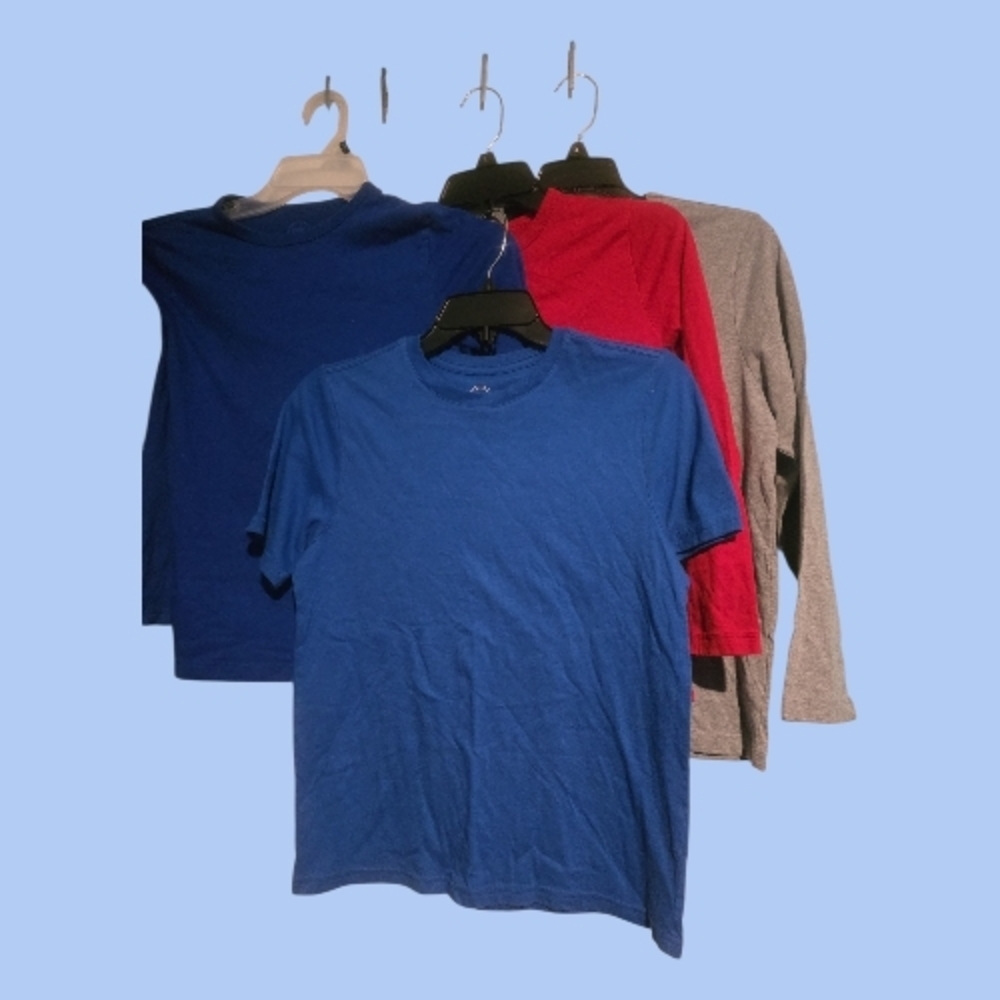 Wonder Nation Kids Long Sleeve Tees - Blue, Red, Gray